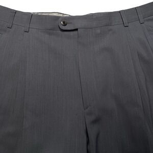 Zanella Dress Trousers 35 (35x31.5 Cuffed) Mens Quad Pleated Slate Gray 991